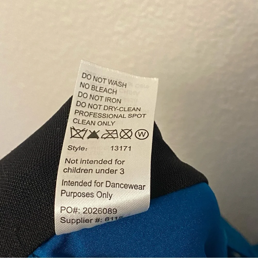 WEISSMAN Dance Costume dress lyrical teal aqua blue 10,000 MILES 13171 SA adult